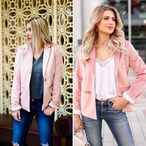 Pink Velvet Blazer